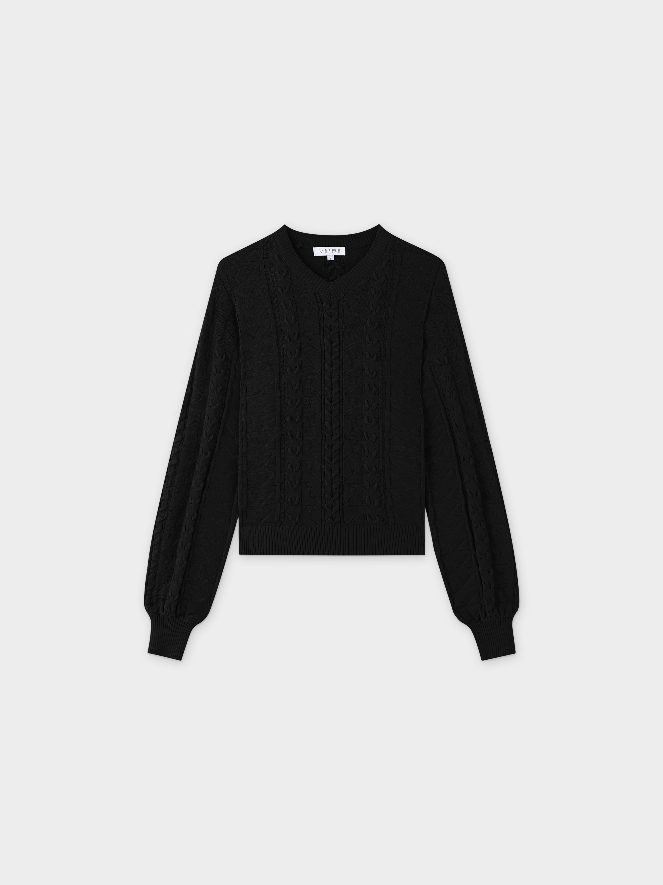 Cross Stitch Sweater-Black-0