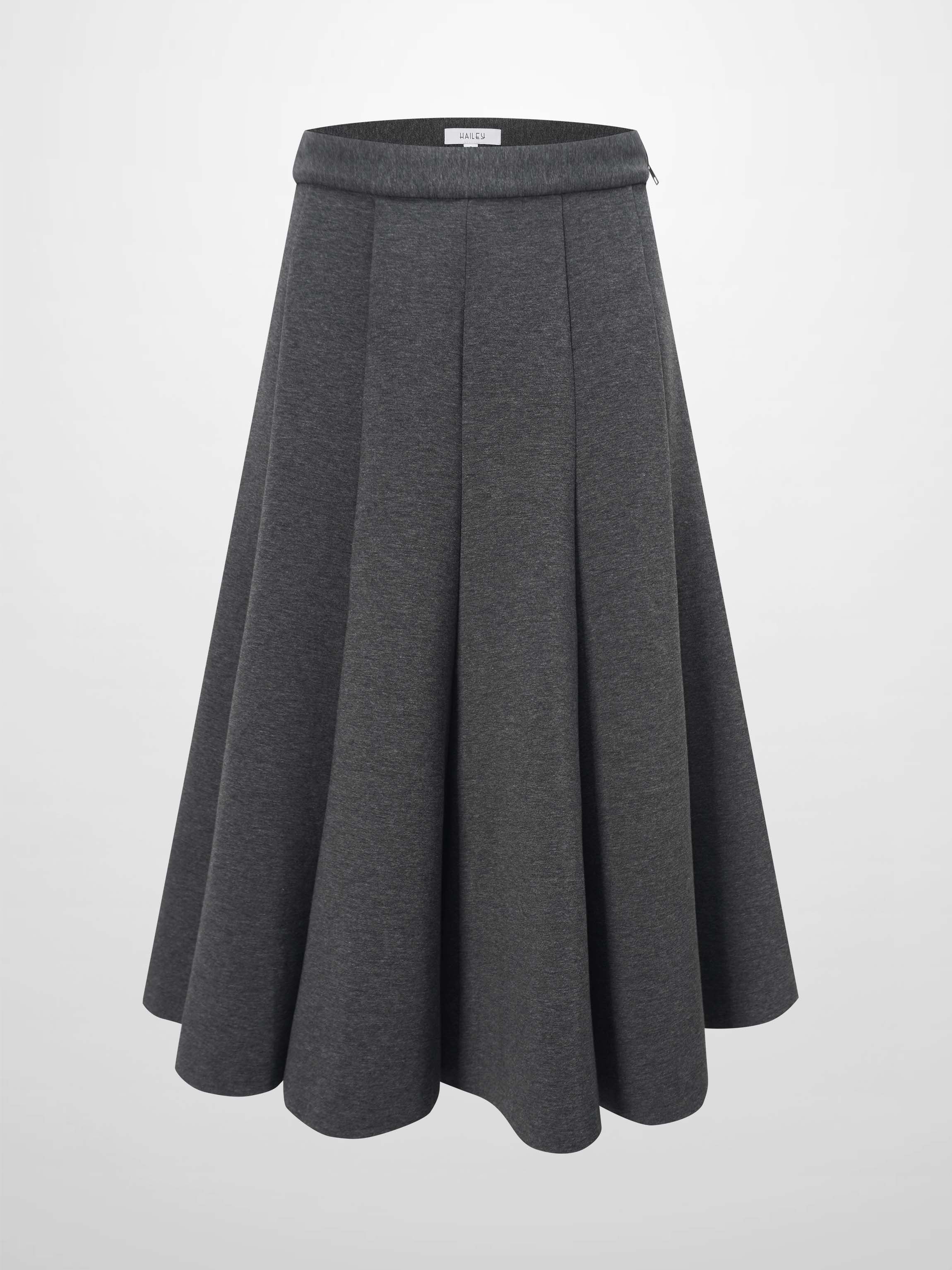 Short Flare Skirt 26"-Grey-1