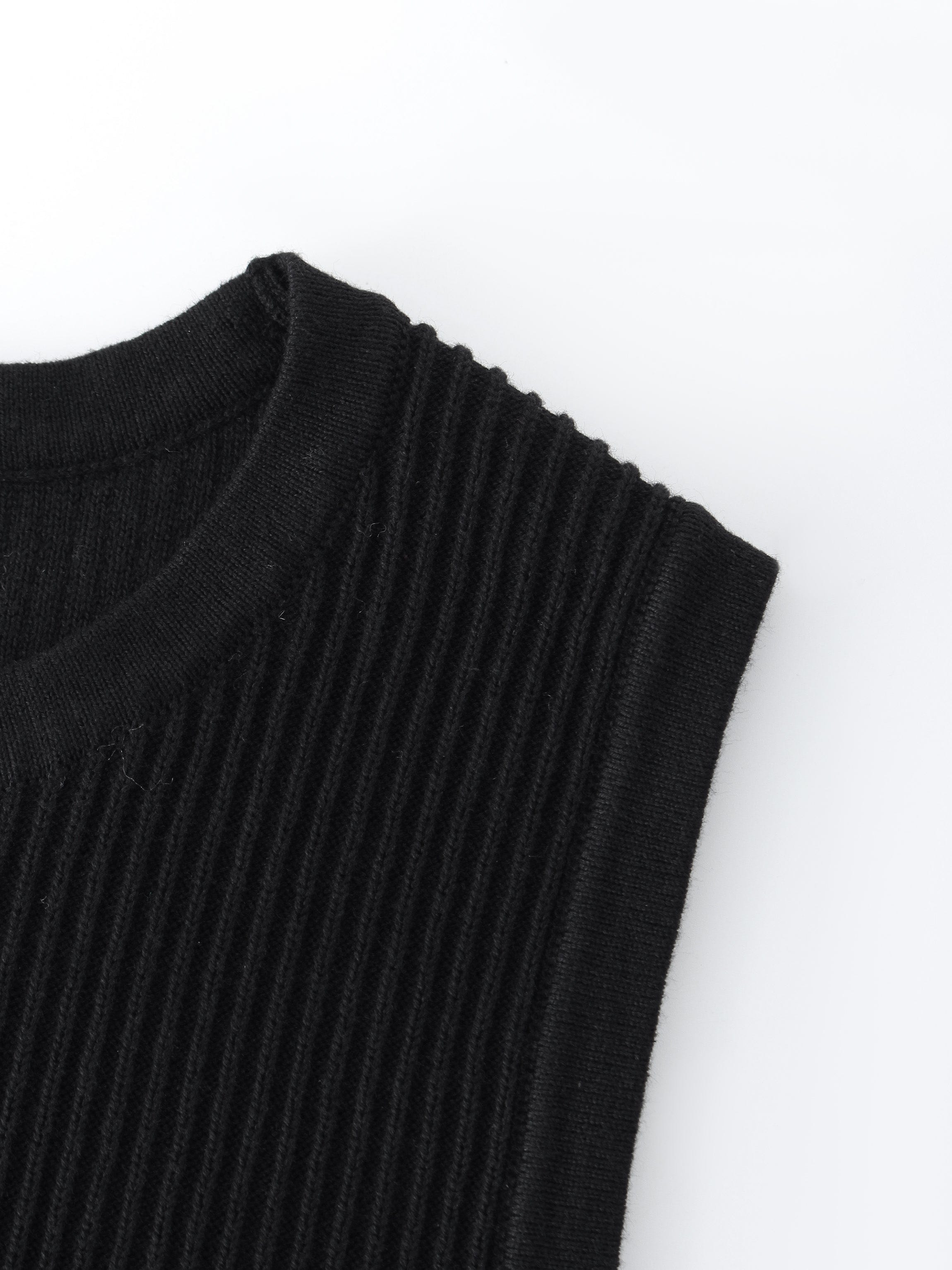 Sleeveless Ribbed Crew-Black-3