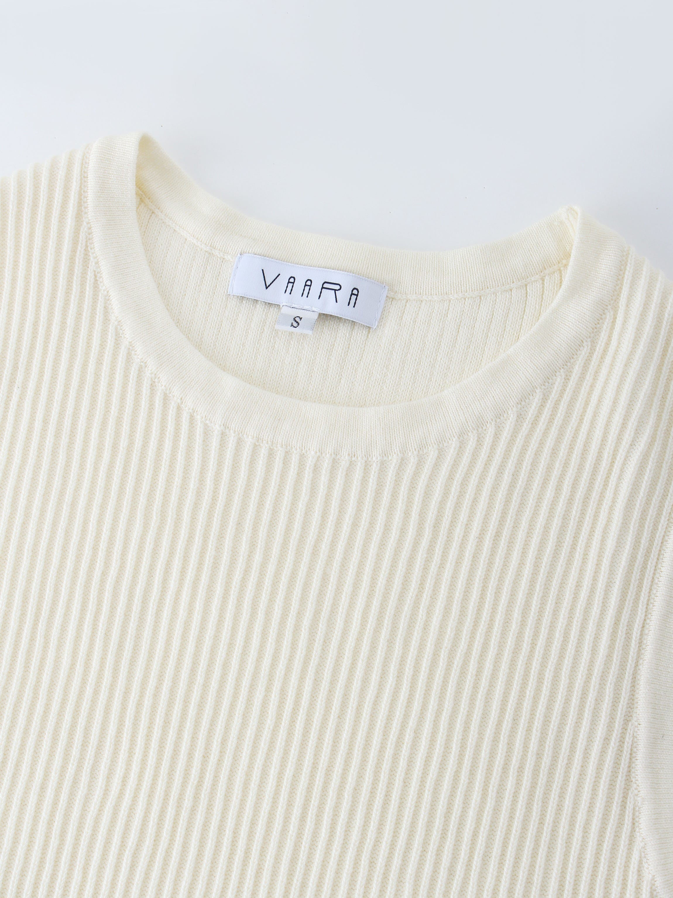 Sleeveless Ribbed Crew-Ivory-2