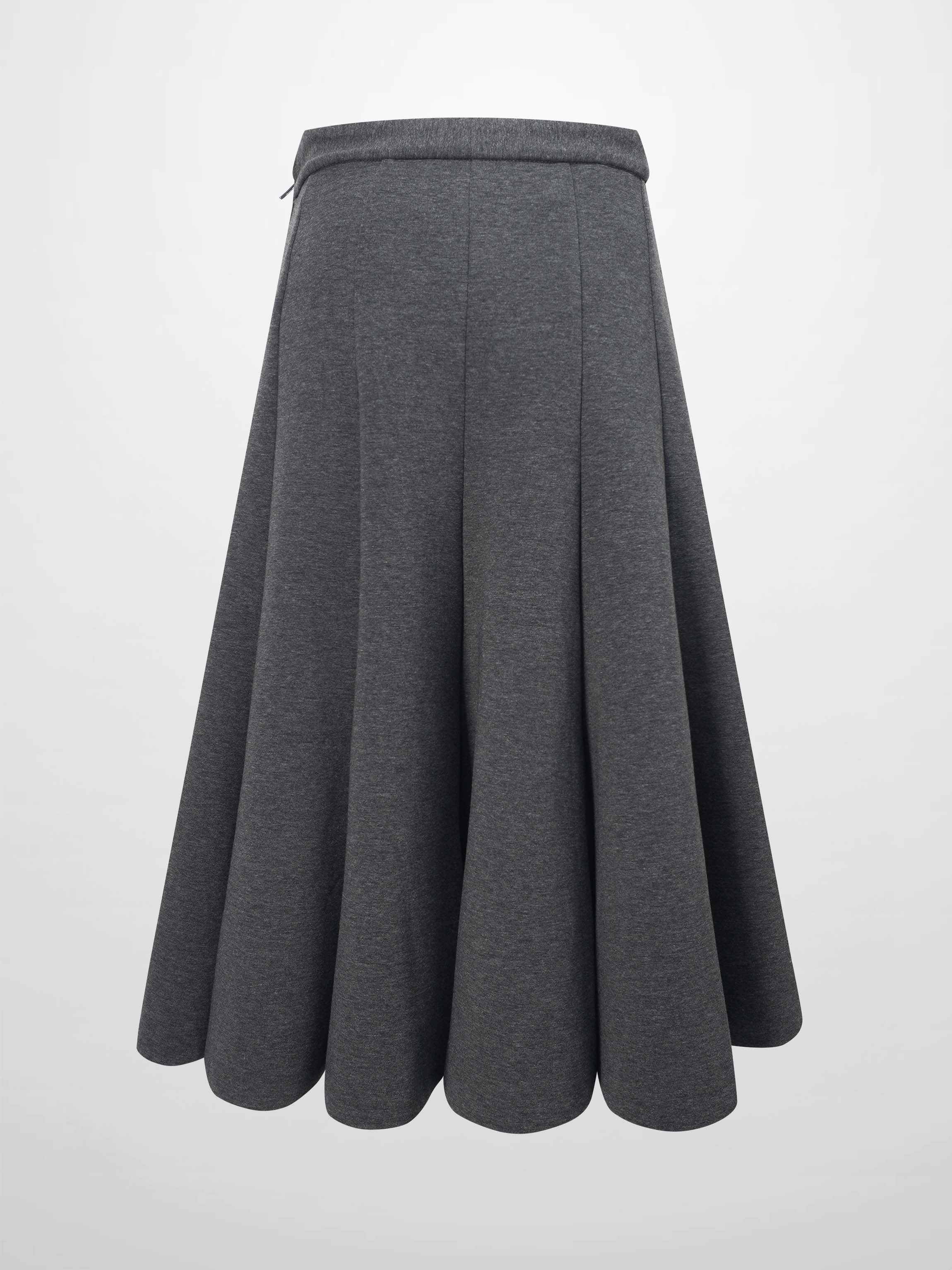 Short Flare Skirt 26"-Grey-2