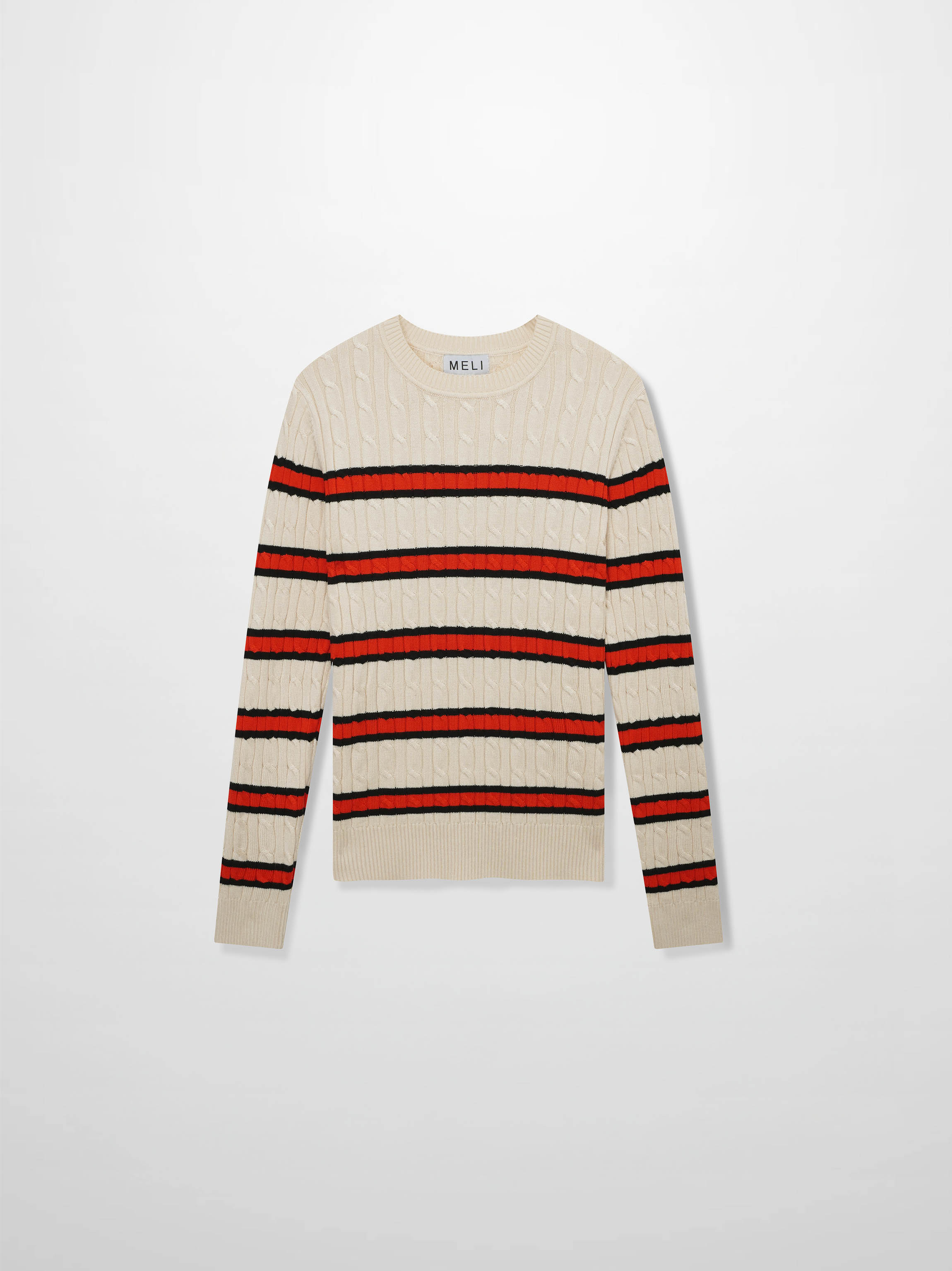 Striped Cable Sweater-Cream Stripe-0
