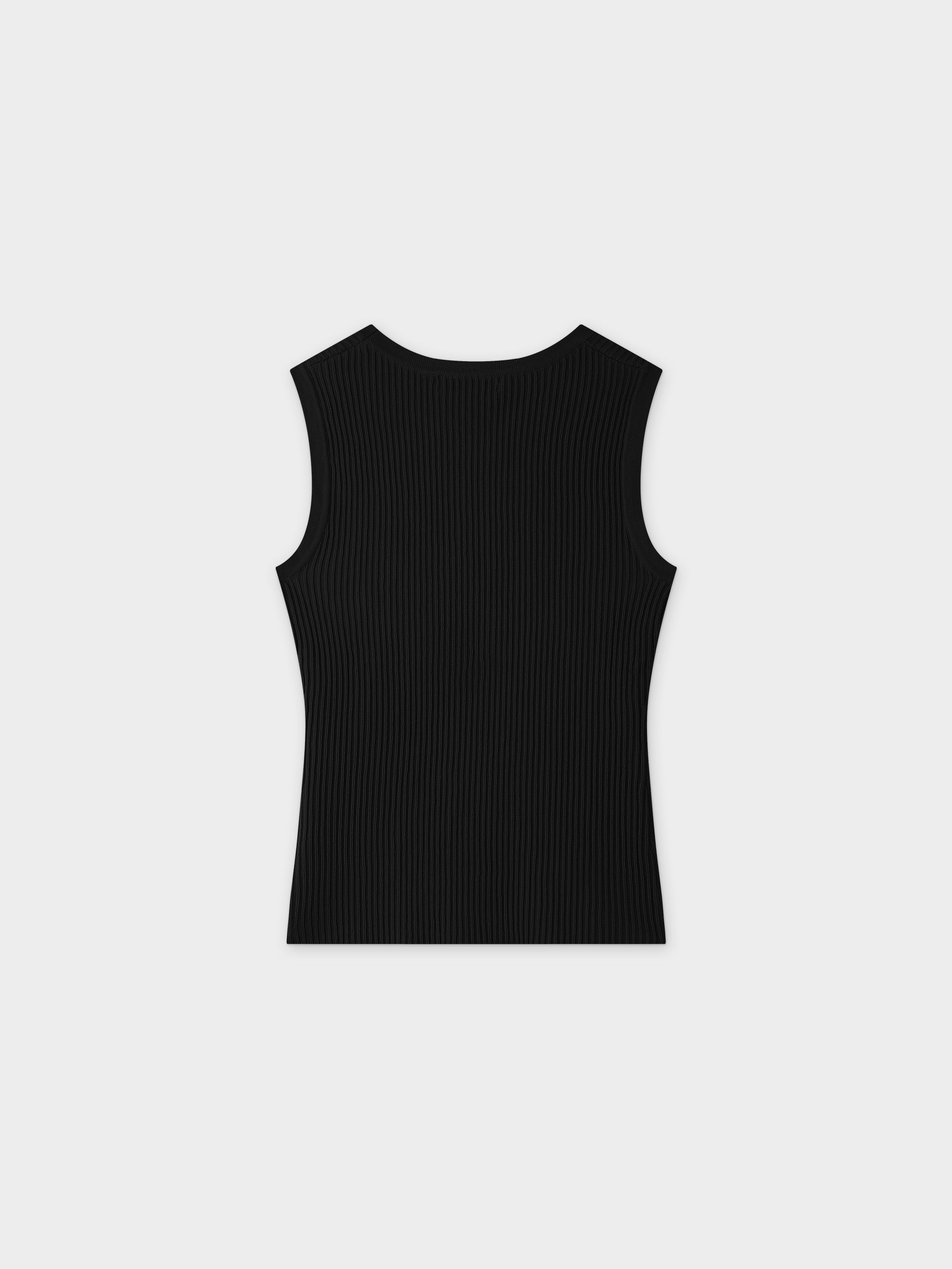 Sleeveless Ribbed Crew-Black-1