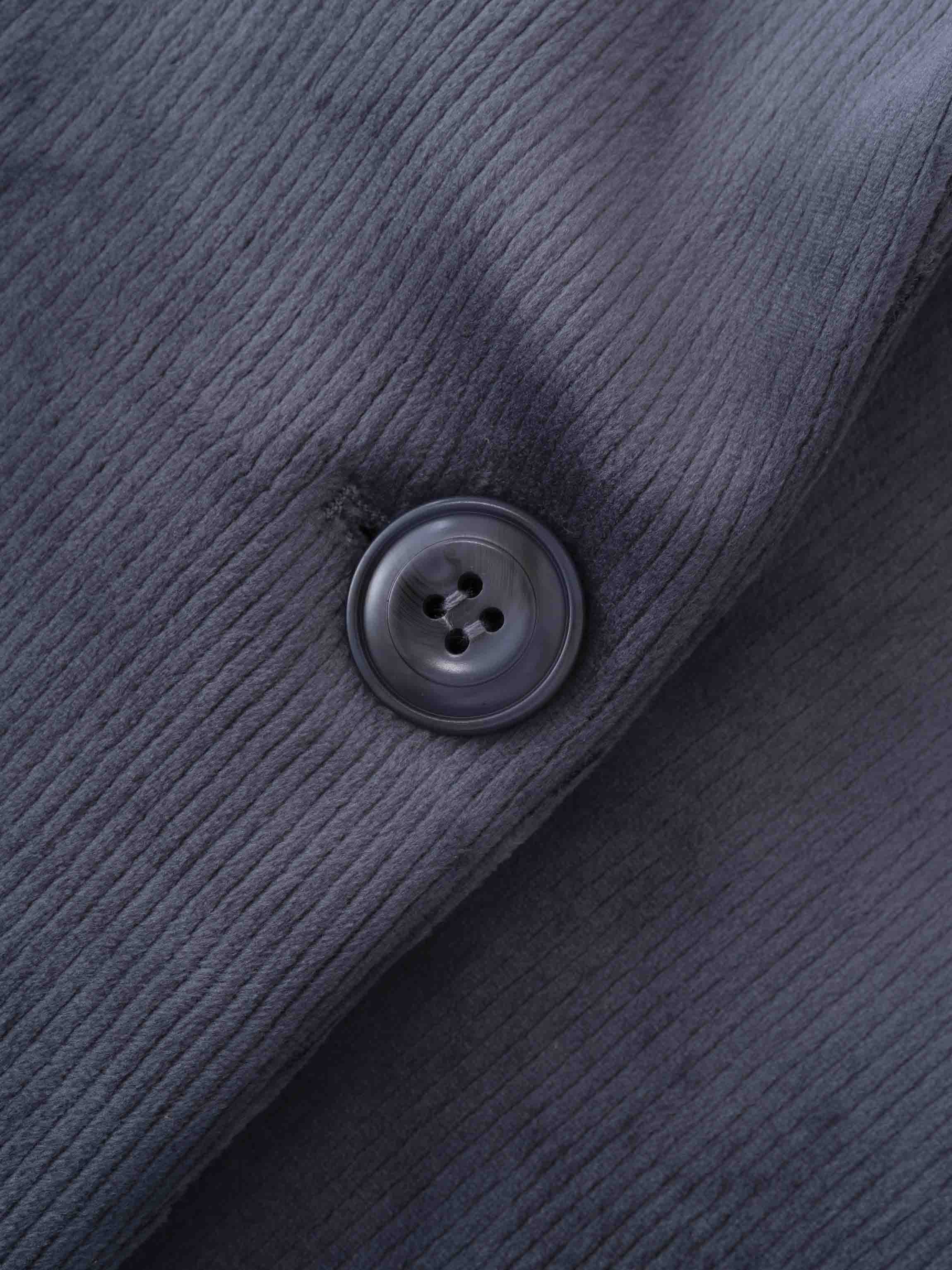Velour Ribbed Blazer-Grey-4