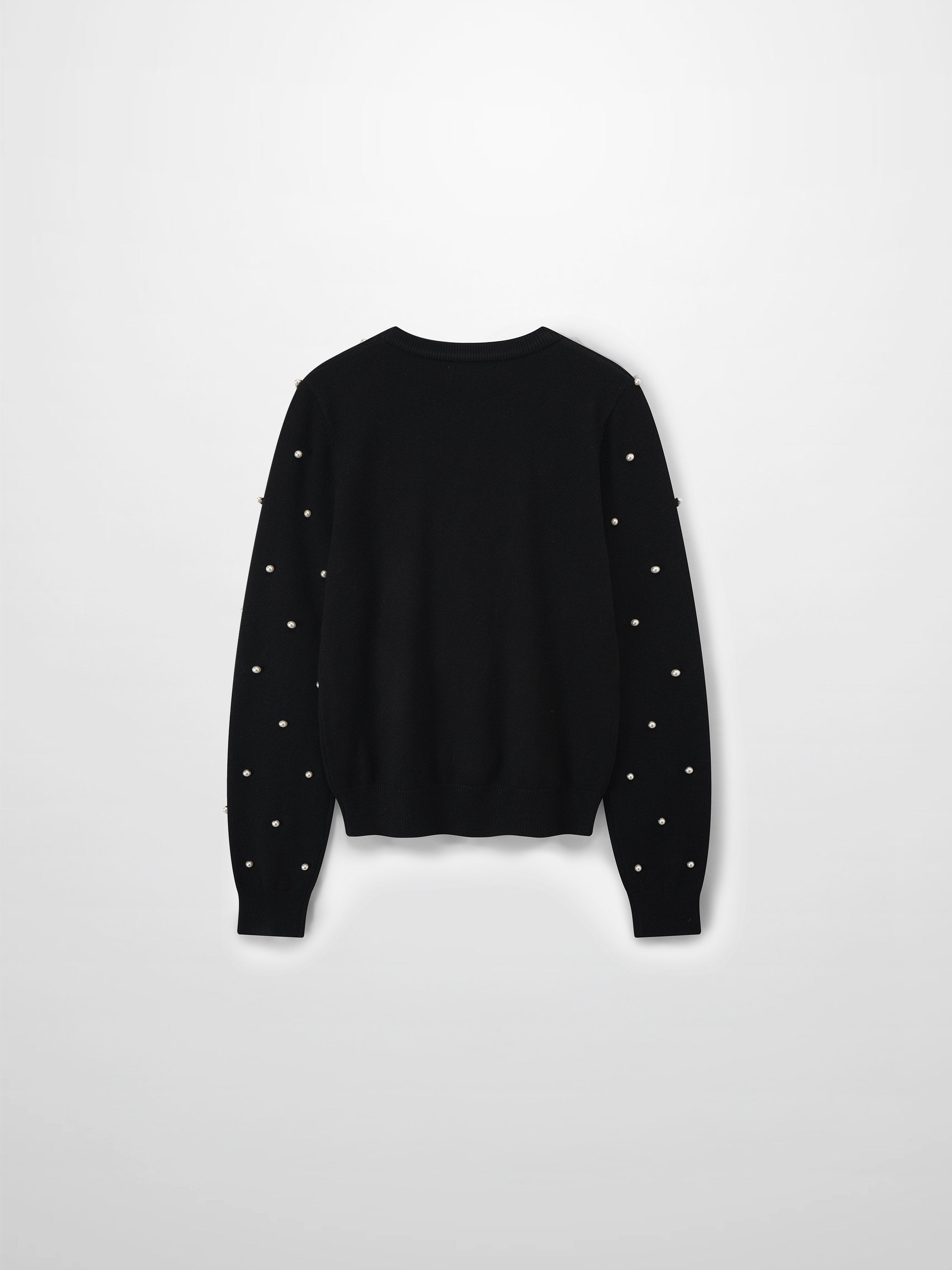 Pearl Embellished Sweater-Black-2