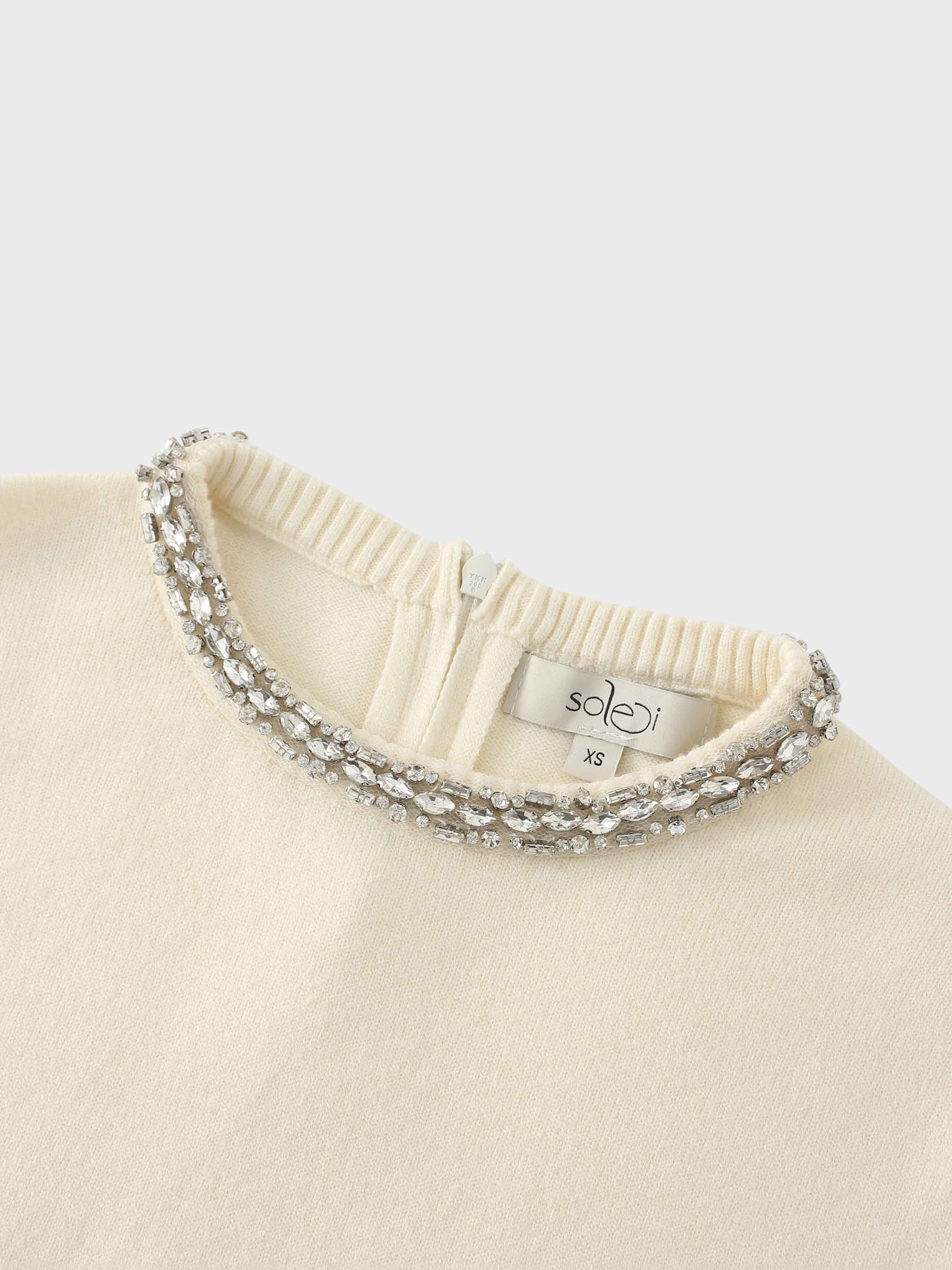 Embellished Crew Sweater-Ivory-3