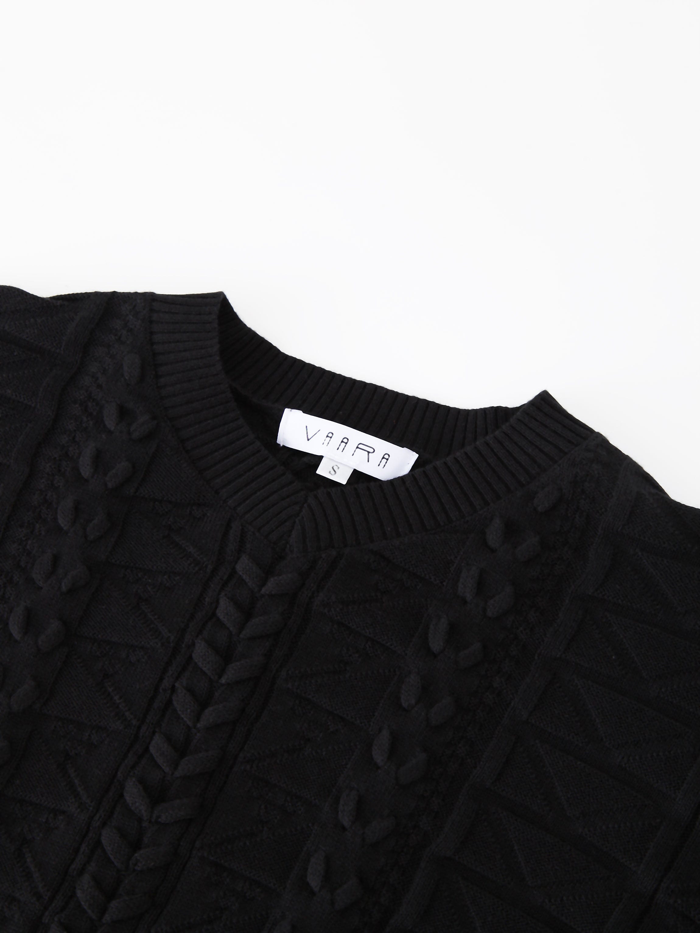 Cross Stitch Sweater-Black-2