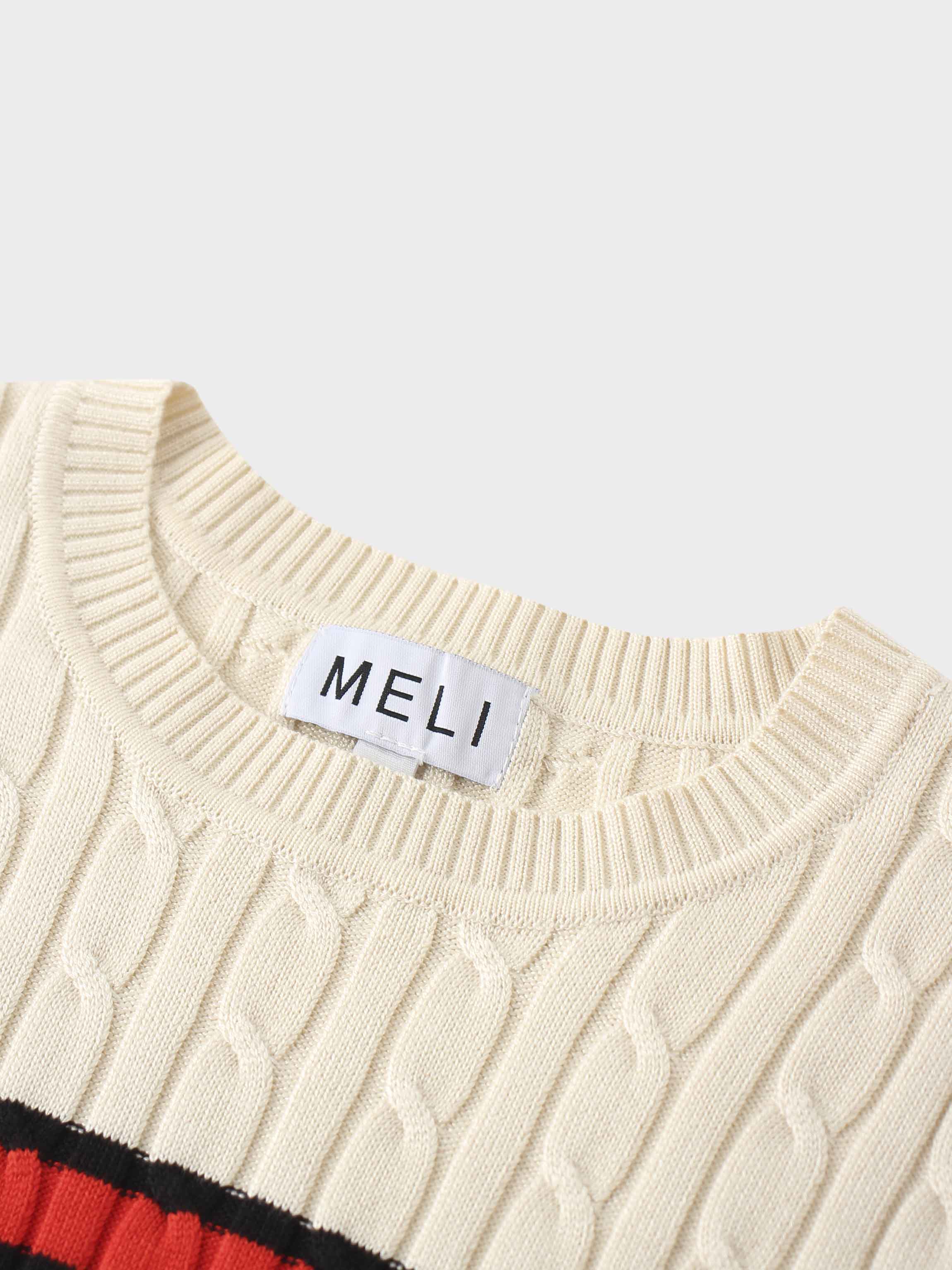 Striped Cable Sweater-Cream Stripe-2