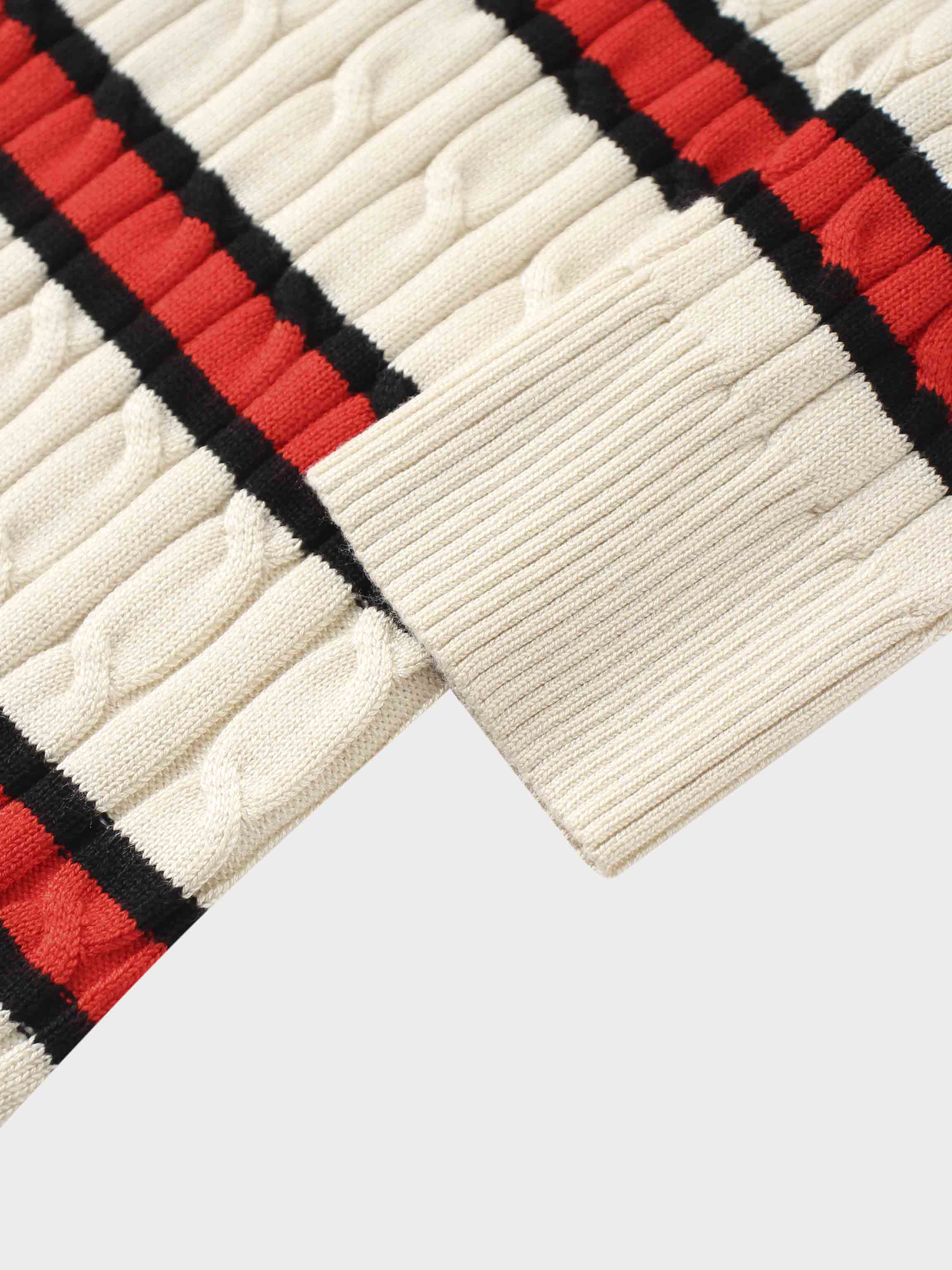 Striped Cable Sweater-Cream Stripe-3