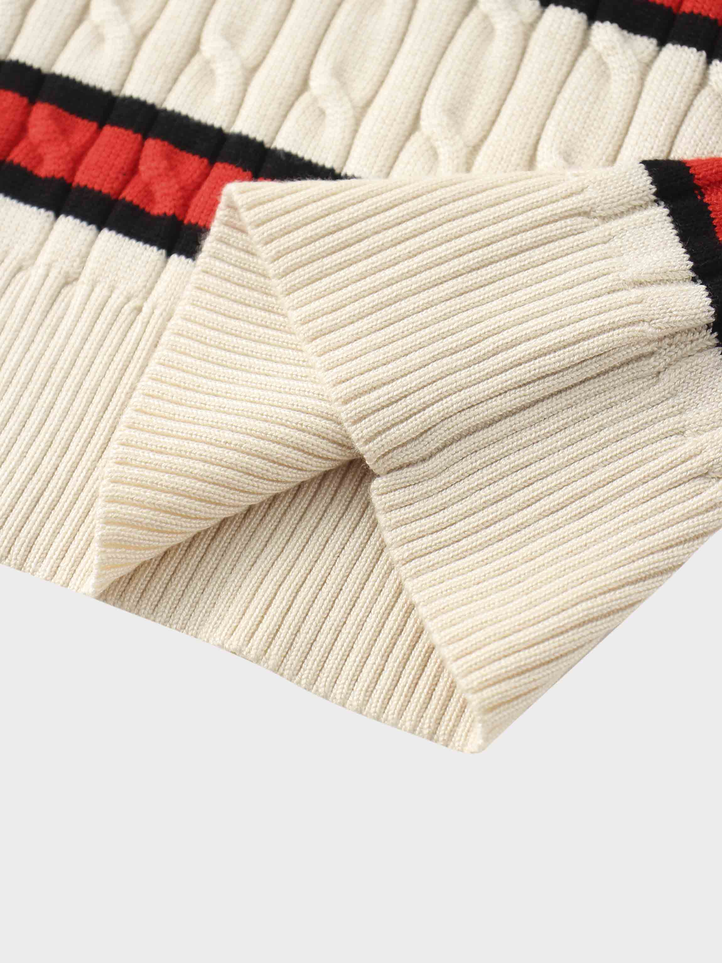 Striped Cable Sweater-Cream Stripe-4
