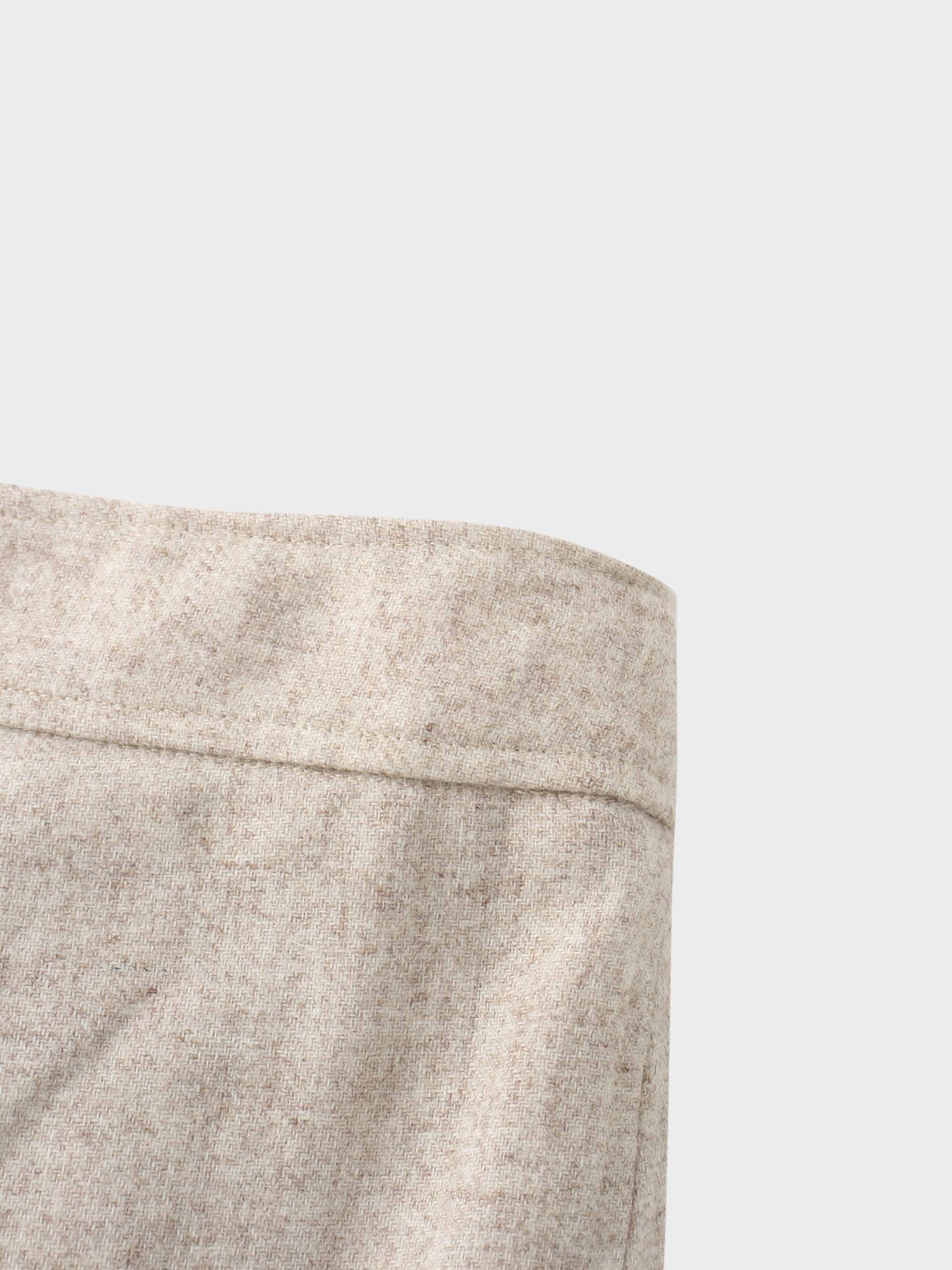 Wool Blend Short Panel Skirt-Oatmeal-4